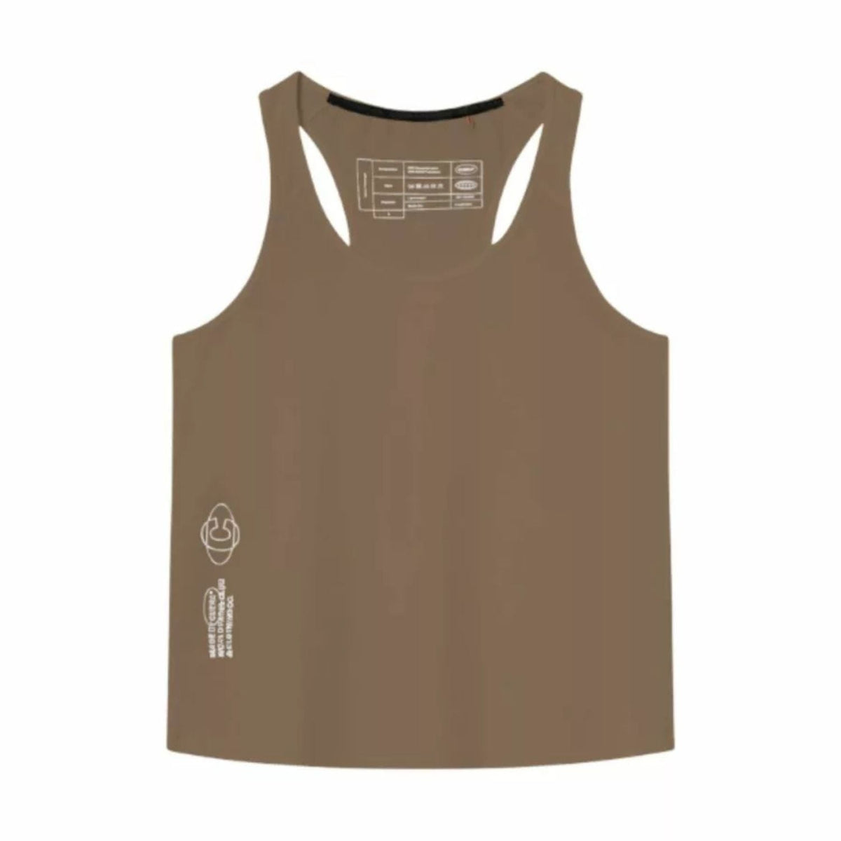 Vooraanzicht van de Cuera Oncourt Airy Tank Top Walnut met klein borstlogo