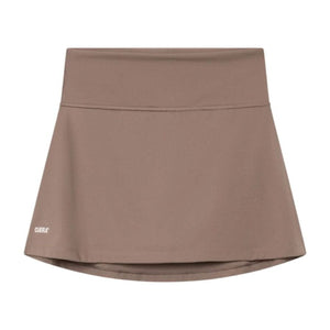 Cuera Oncourt Skirt 2-In-1 voor dames in taupebruin, vooraanzicht met brede tailleband