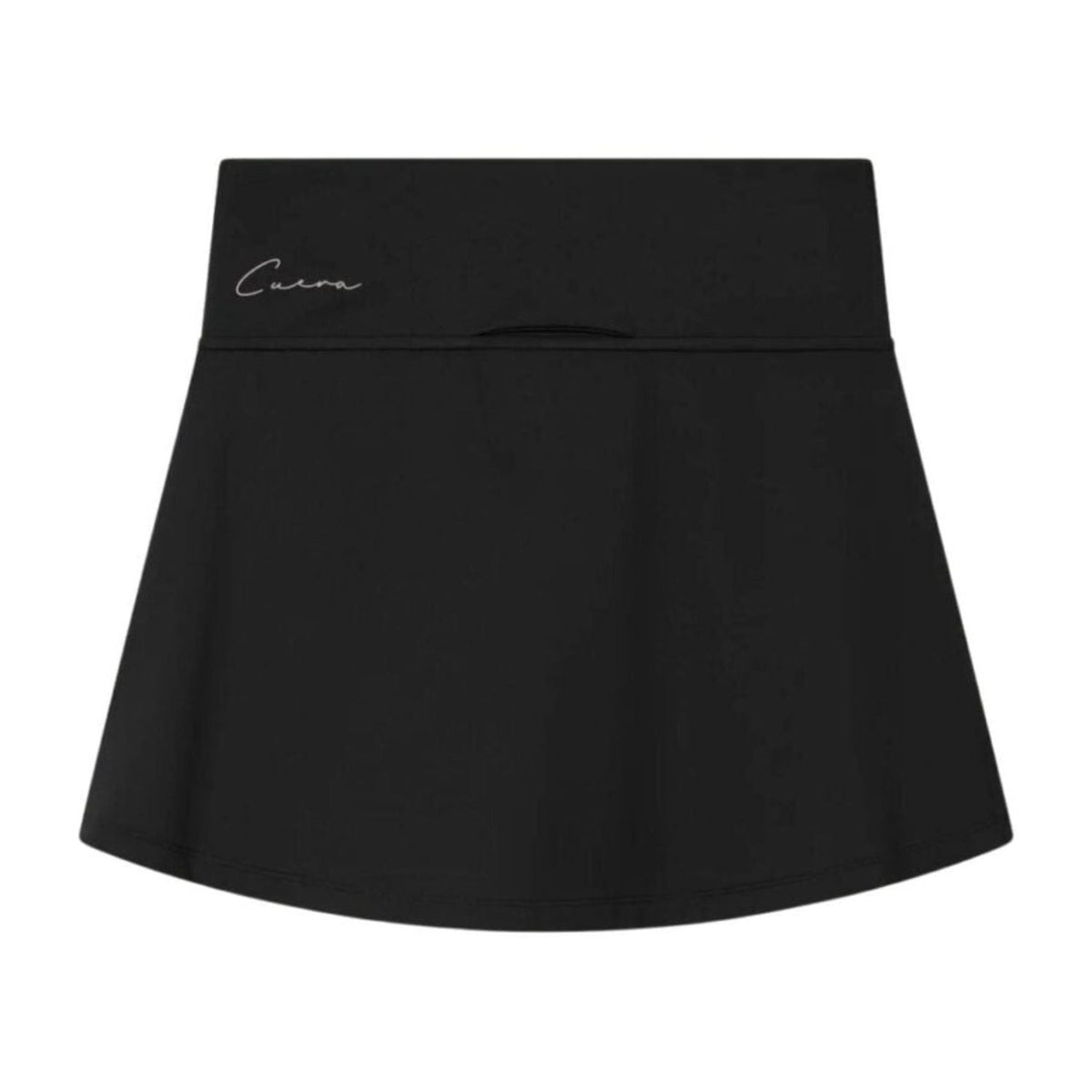 Zwarte Cuera Oncourt Skirt 2-In-1 met zichtbaar Cuera-logo op de tailleband