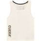 Cuera Oncourt Slim Tank Top voor dames in gebroken wit, vooraanzicht met CUERA-logo