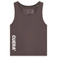 Cuera Oncourt Slim Tank Top voor dames in donkerbruin, vooraanzicht met CUERA-logo