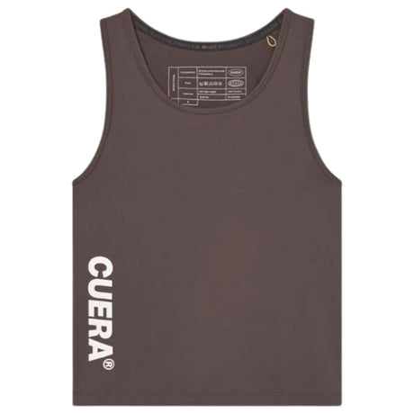 Cuera Oncourt Slim Tank Top voor dames in donkerbruin, vooraanzicht met CUERA-logo