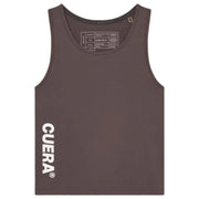 Cuera Oncourt Slim Tank Top Dark Brown, vooraanzicht met CUERA-logo