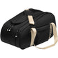 Zijaanzicht van de zwarte Cuera Oncourt Medium racketbag met beige draagband en ritsvak