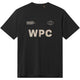 Cuera WPC lightweight T-shirt voor heren in zwart met WPC-print, vooraanzicht