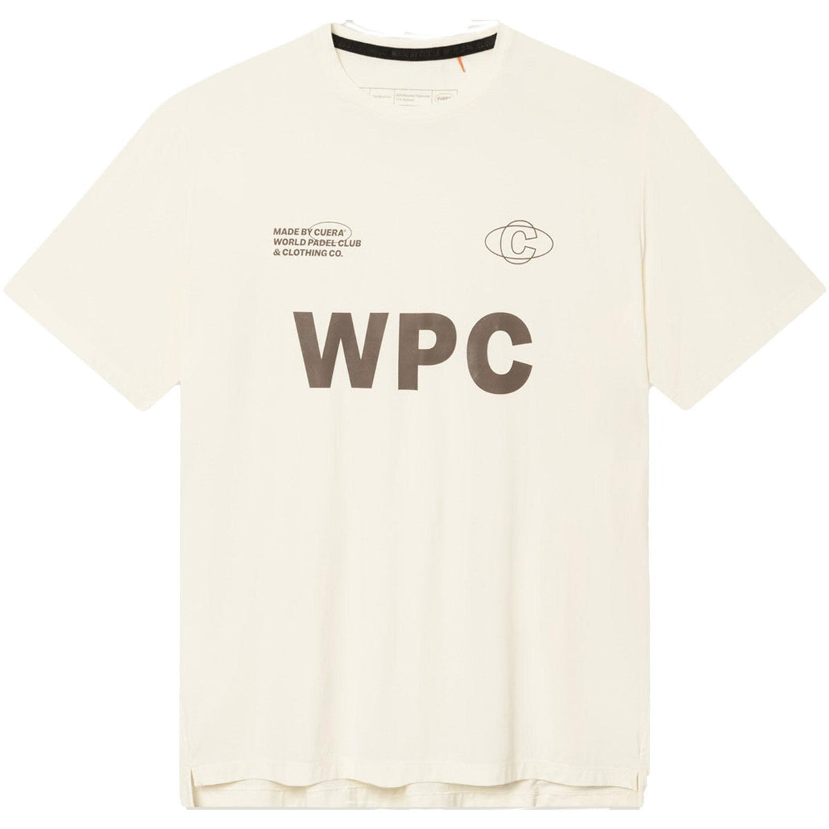 Cuera WPC lightweight T-shirt voor heren in gebroken wit met beige WPC-print