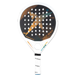 Drop Shot Premium 3.0 padelracket in wit met koper en zwart, vooraanzicht