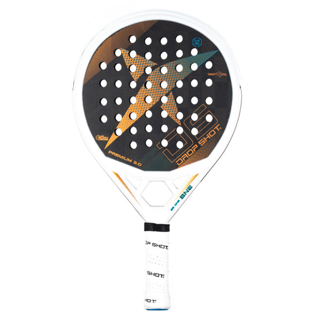Drop Shot Premium 3.0 padelracket in wit met koper en zwart, vooraanzicht