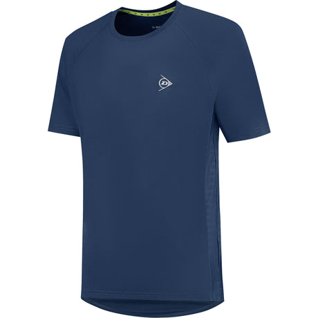 Dunlop Club T-shirt voor heren in donkerblauw, vooraanzicht met Dunlop-logo