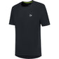 Dunlop Club T-shirt voor heren in zwart met geel nekdetail, vooraanzicht