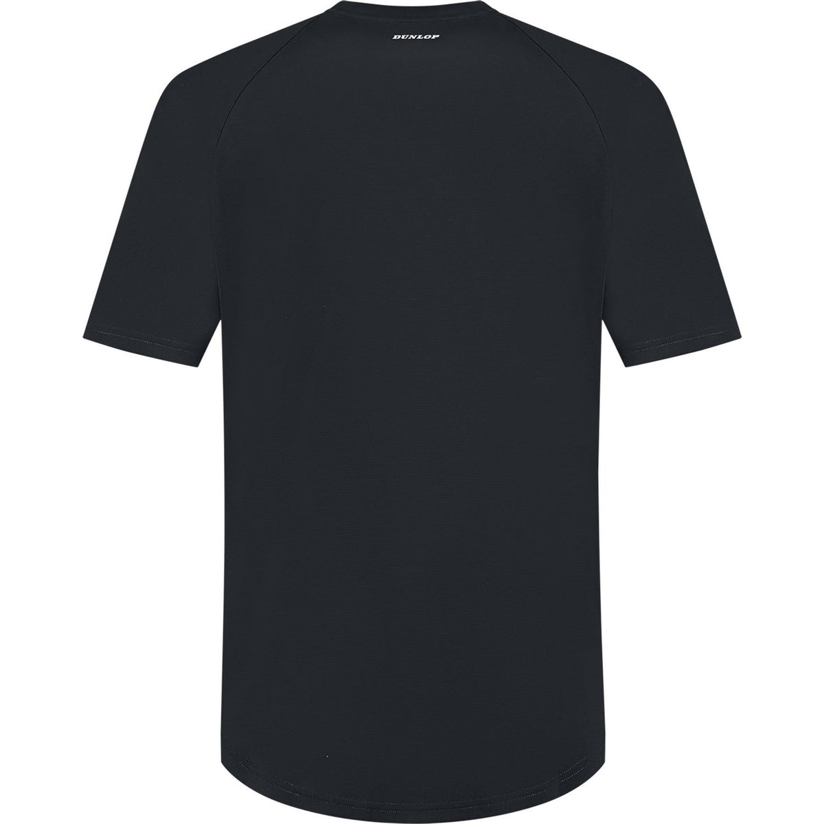 Dunlop Club Mens Crew Tee Black, achteraanzicht in zwart met raglannaden