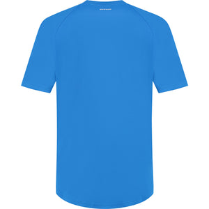 Achterzijde van het felblauwe Dunlop Club T-shirt voor heren