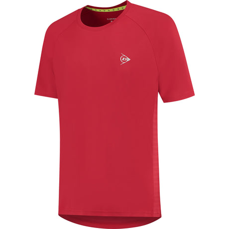 Dunlop Club T-shirt voor heren in rood, vooraanzicht met wit logo