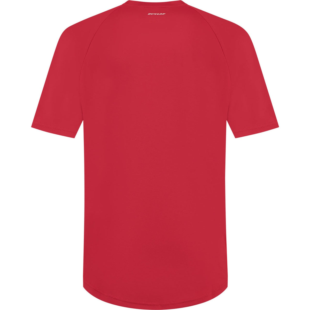 Dunlop Club Mens Crew Tee Jester Red, achteraanzicht in rood met afgeronde zoom