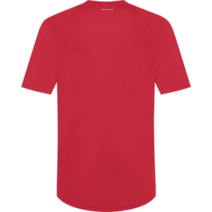 Dunlop Club Mens Crew Tee Jester Red, achteraanzicht in rood met afgeronde zoom