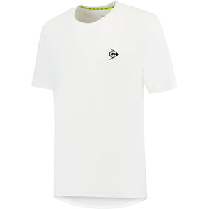 Dunlop Club Mens Crew Tee White, vooraanzicht in wit met donker Flying-D logo