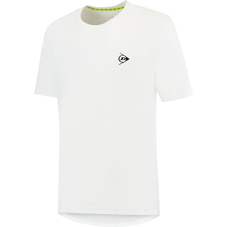 Dunlop Club Mens Crew Tee White, vooraanzicht in wit met donker Flying-D logo