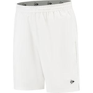 Dunlop Club geweven short in wit, vooraanzicht met logo op de pijp