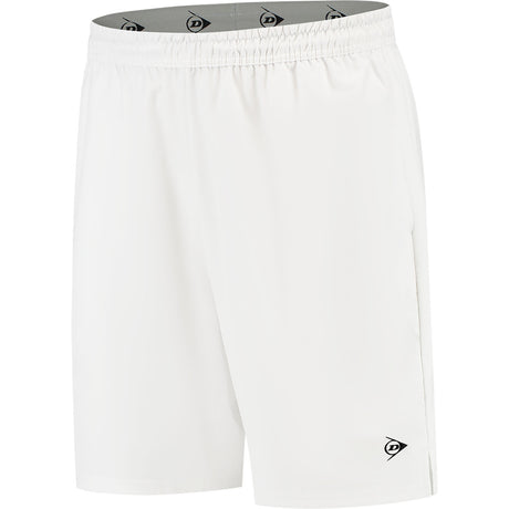 Dunlop Club geweven short in wit, vooraanzicht met logo op de pijp