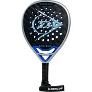 Dunlop FX Hybrid 26 padelracket in zwart met blauw en zilver, vooraanzicht