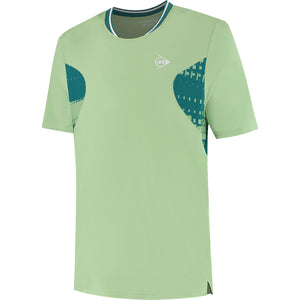 Dunlop Game Tee 1 voor heren in lichtgroen met petrolblauwe print