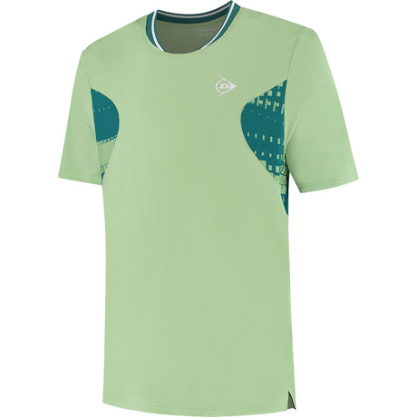 Dunlop Game Tee 1 voor heren in lichtgroen met petrolblauwe print