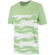 Dunlop Game Tee 3 voor heren in lichtgroen met witte streepprint, vooraanzicht