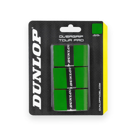 Dunlop Tour Pro Overgrip Green, verpakking met drie overgrips