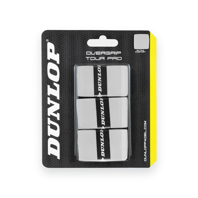Dunlop Tour Pro Overgrip White, verpakking met drie overgrips