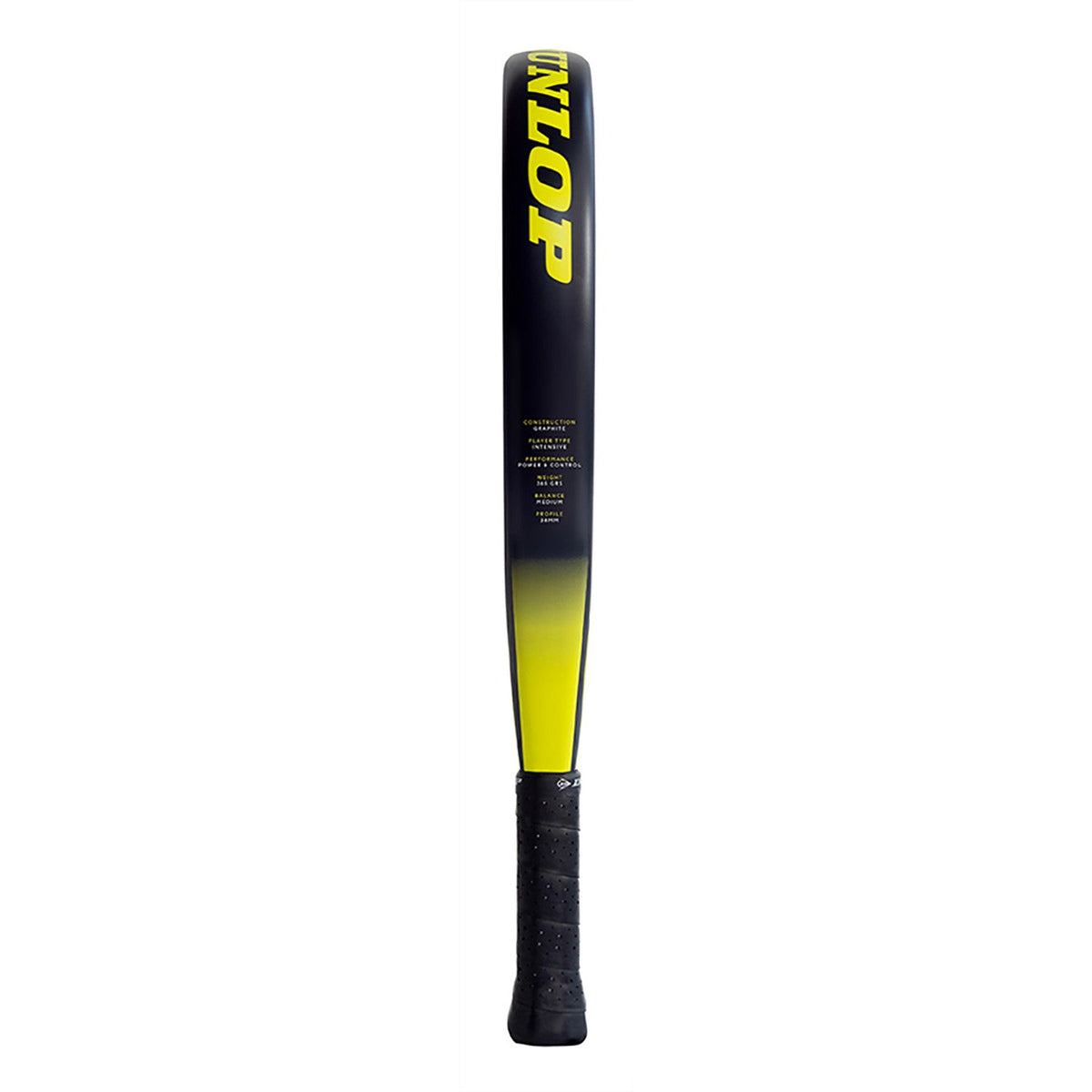 Zijaanzicht van het Dunlop Tristorm Pro 2025 over de volle lengte met geel-zwart verloop