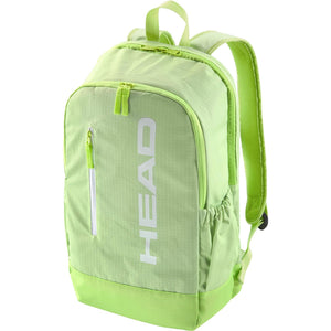 Schuin zijaanzicht van de limegroene Head 17L backpack met groene schouderbanden