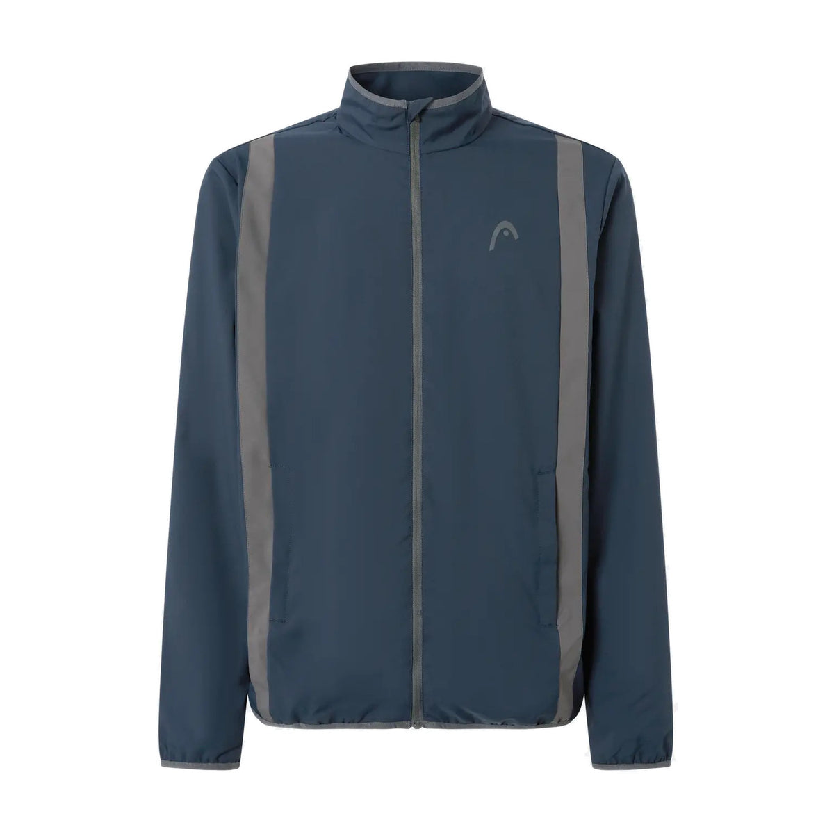 Head Club 25 Jacket heren in Navy - vooraanzicht met grijze contrastbanen en volledige rits
