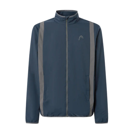 Head Club 25 Jacket heren in Navy - vooraanzicht met grijze contrastbanen en volledige rits