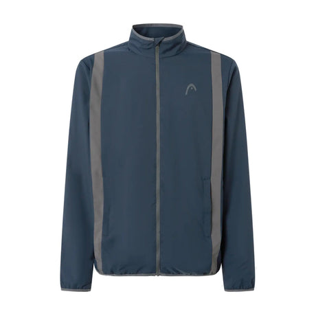 Head Club 25 Jacket heren in Navy - vooraanzicht met grijze contrastbanen en volledige rits