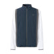 Head Club 25 Jacket heren in Navy/White - vooraanzicht met volledige rits, witte mouwen en grijze contrastbies