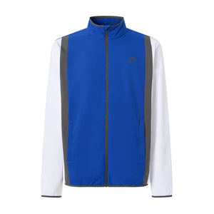 Head Club 25 Jacket heren in Royal/White - vooraanzicht met kobaltblauw voorpaneel en witte mouwen