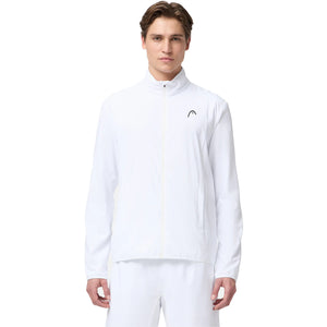 Model draagt het Head Club 25 Jacket in White - vooraanzicht met volledige rits