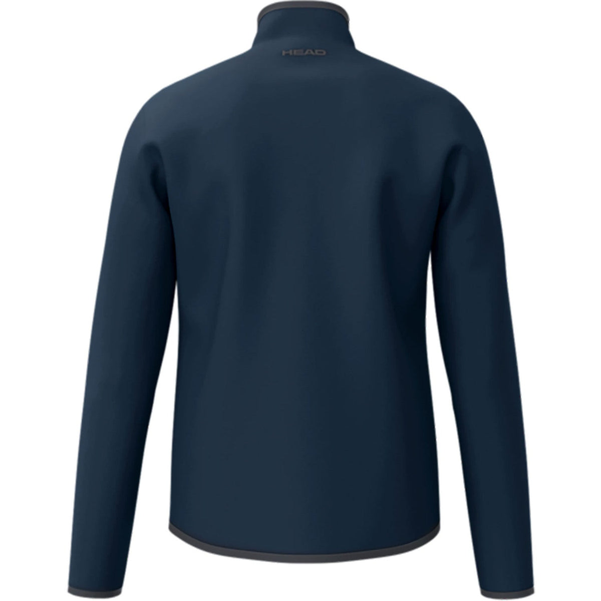Achterzijde van het donkerblauwe Head Club 25 Jacket met klein logo op de kraag