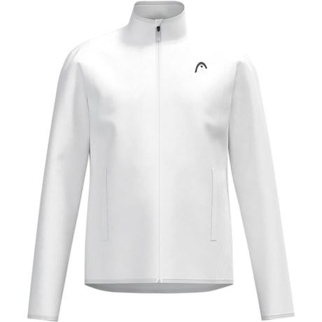 Vooraanzicht van het witte Head Club 25 Jacket met volledige rits en zijzakken