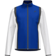 Vooraanzicht van het kobaltblauwe Head Club 25 Jacket met witte mouwen en grijze bies