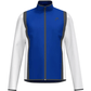 Vooraanzicht van het kobaltblauwe Head Club 25 Jacket met witte mouwen en grijze bies