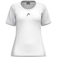 Head Club 25 Tech T-shirt voor dames in wit, vooraanzicht met HEAD-logo op de borst