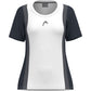 Head Club 25 Tech T-shirt voor dames in wit met donkerblauwe mouwen en zijpanelen