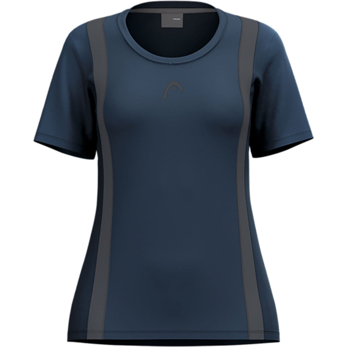 Head Club 25 Tech T-shirt voor dames in donkerblauw met grijze zijpanelen