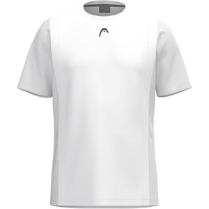 Head Club 25 Tech T-shirt voor heren in wit, vooraanzicht met HEAD-logo op de borst