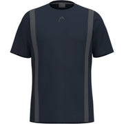 Head Club 25 Tech T-Shirt heren in Navy - vooraanzicht met grijze zijpanelen