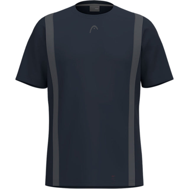 Head Club 25 Tech T-Shirt heren in Navy - vooraanzicht met grijze zijpanelen