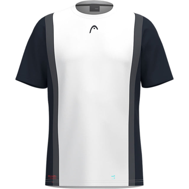 Head Club 25 Tech T-Shirt heren in Navy/White - vooraanzicht met donkerblauwe mouwen en grijze zijpanelen