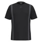 Head Club 25 Tech T-shirt voor heren in zwart met grijze zijstreep, vooraanzicht