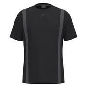 Head Club 25 Tech T-Shirt heren in Black - vooraanzicht met grijze zijpanelen